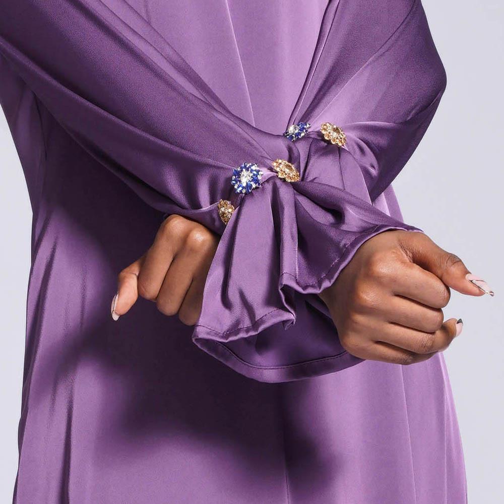 Robe longue ample unie à boucle diamant HASASERIES HS0436