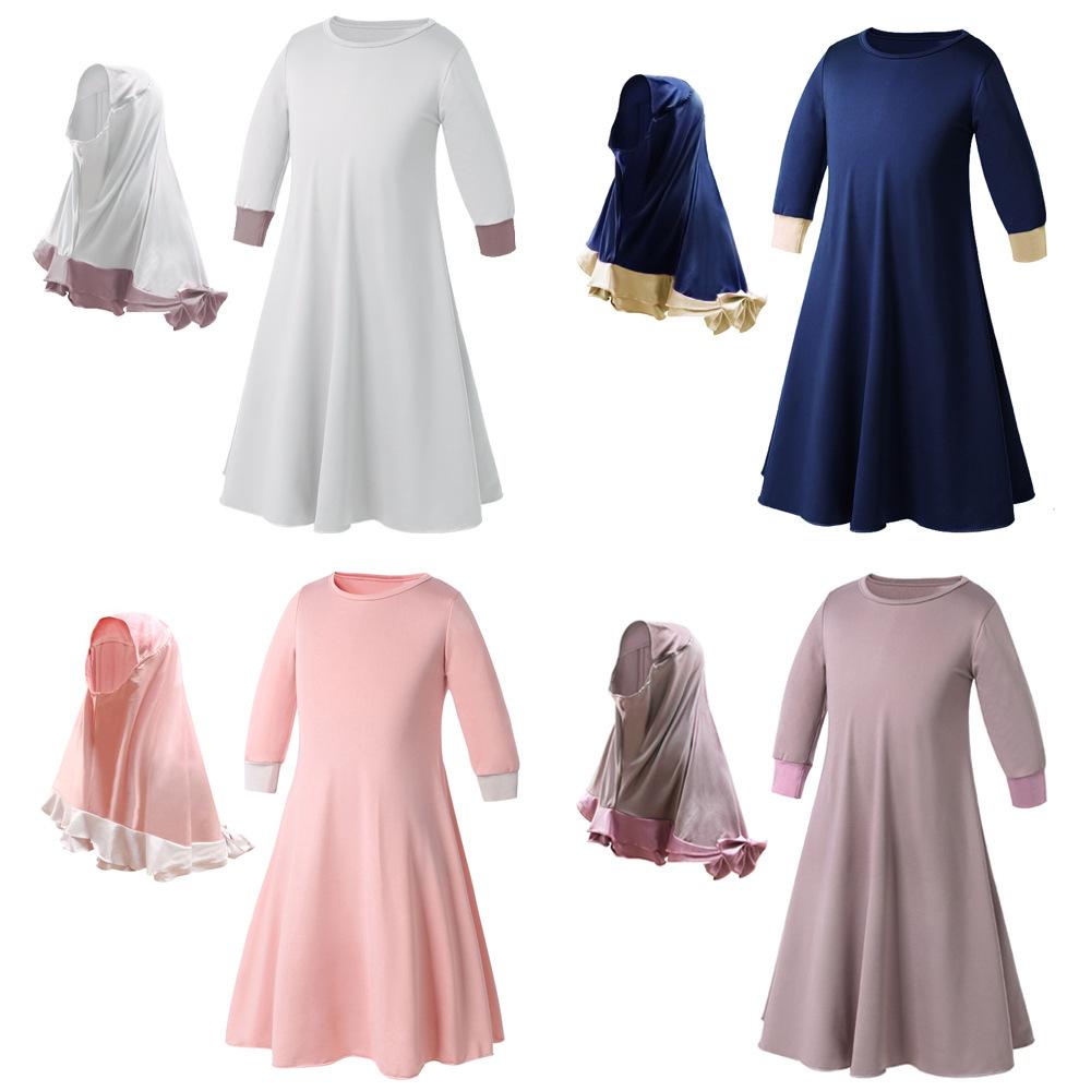 HASASERIES HS1203 Ensemble 2 pièces, Abaya pour enfant avec une couche de Khimar.