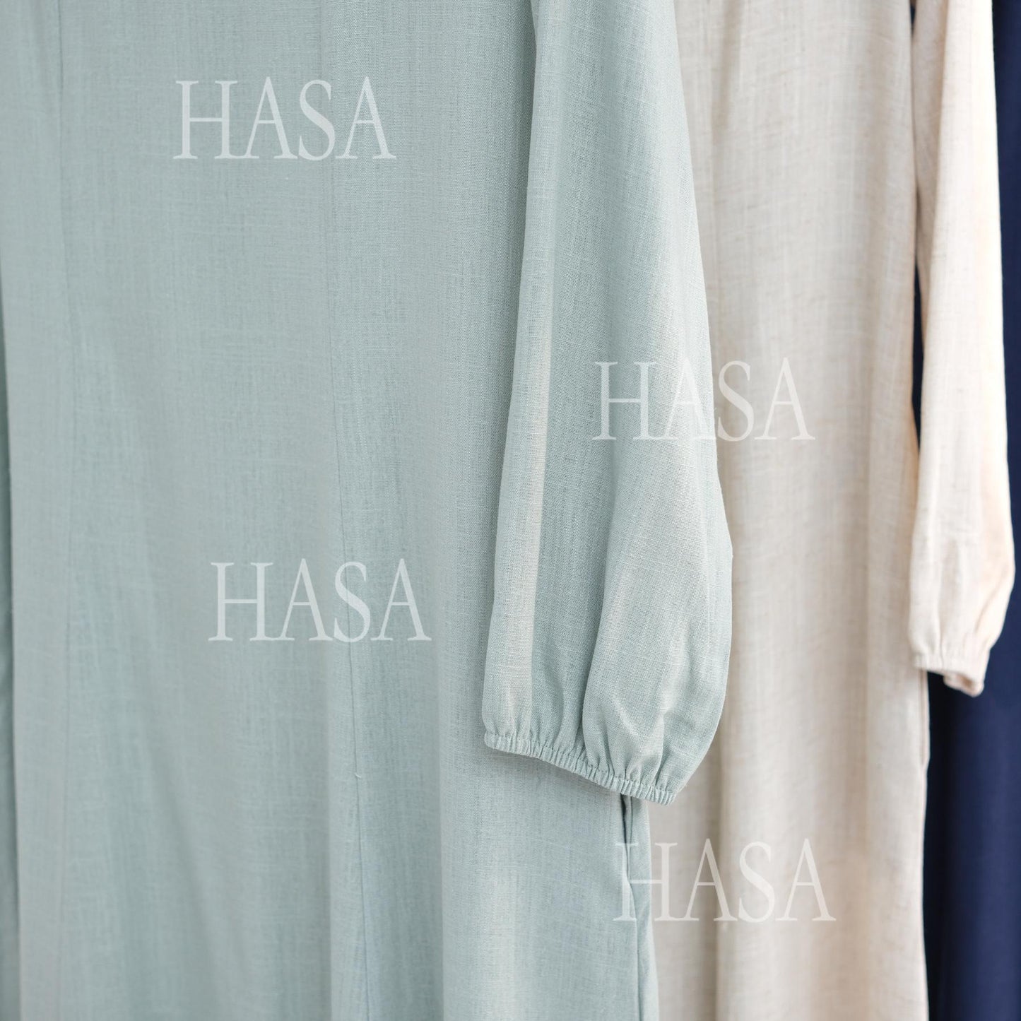 HASA HS5868 Solid Color Swing Comfortable Dress Robe Waist Cinching