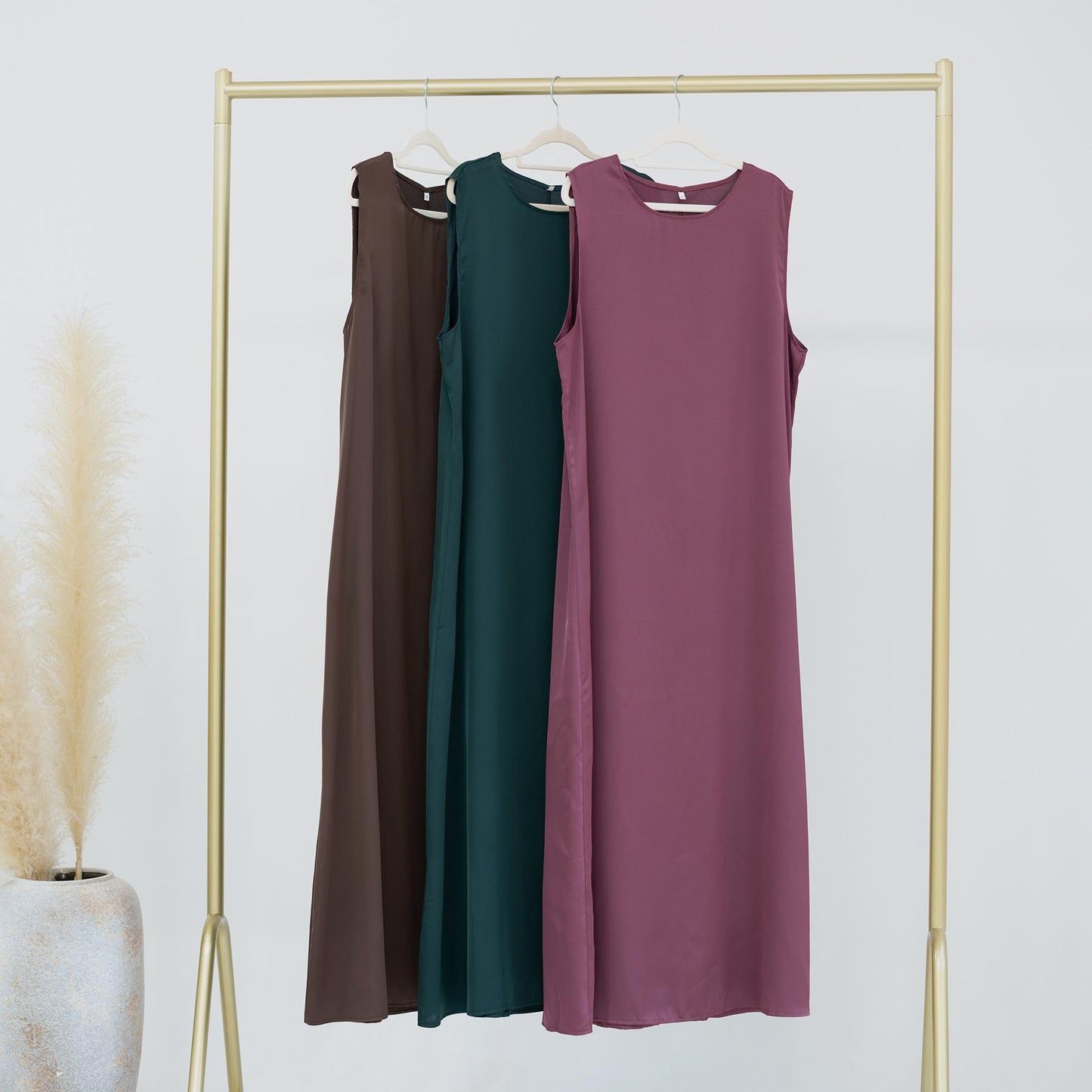 HASASERIES HS1018 Solid Color Bottoming Vest Dress