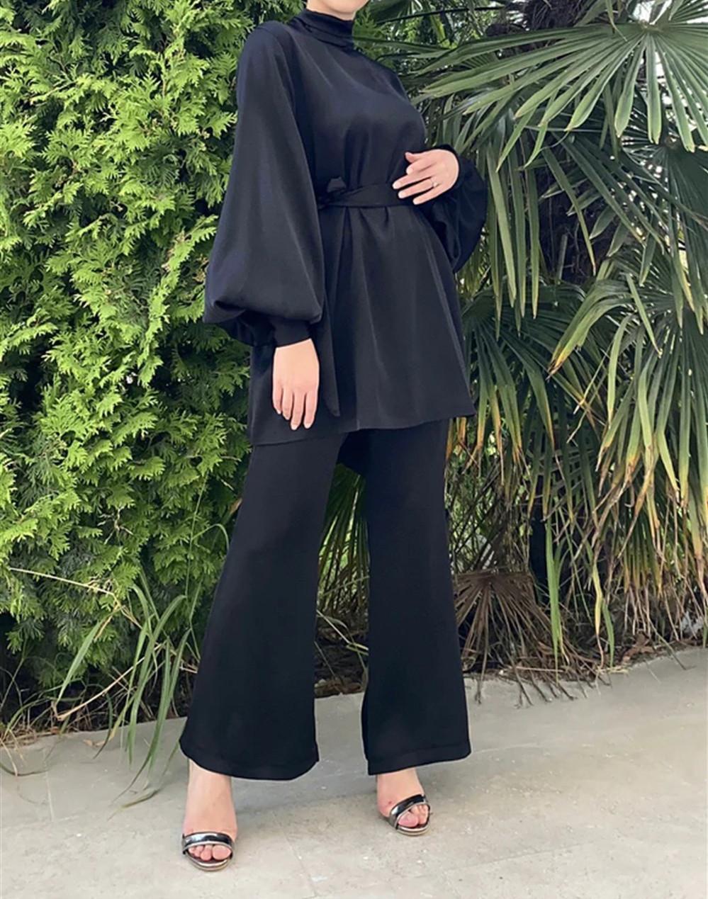 HASASERIES HS0702 Solid Color Dress Set