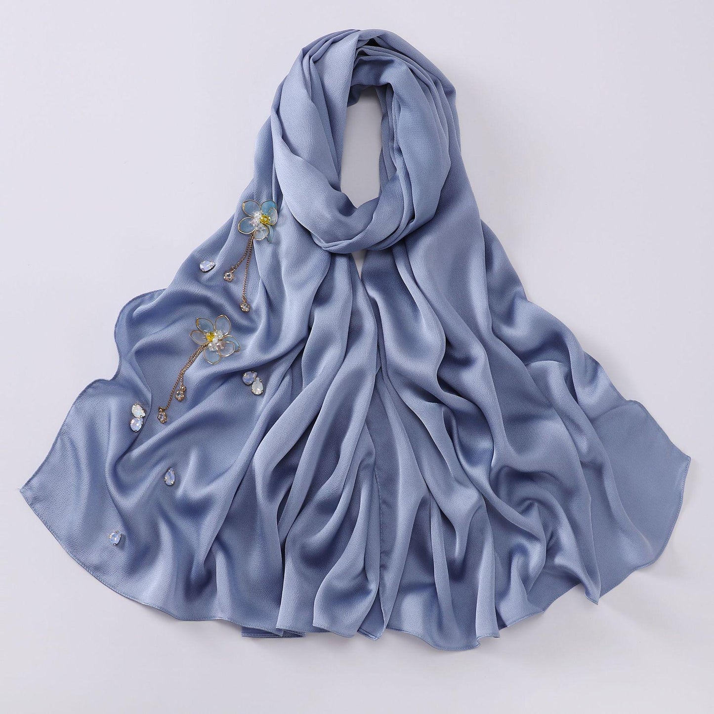 HASASERIES HS1115 Chiffon Handsewn Flower Headband Hijab