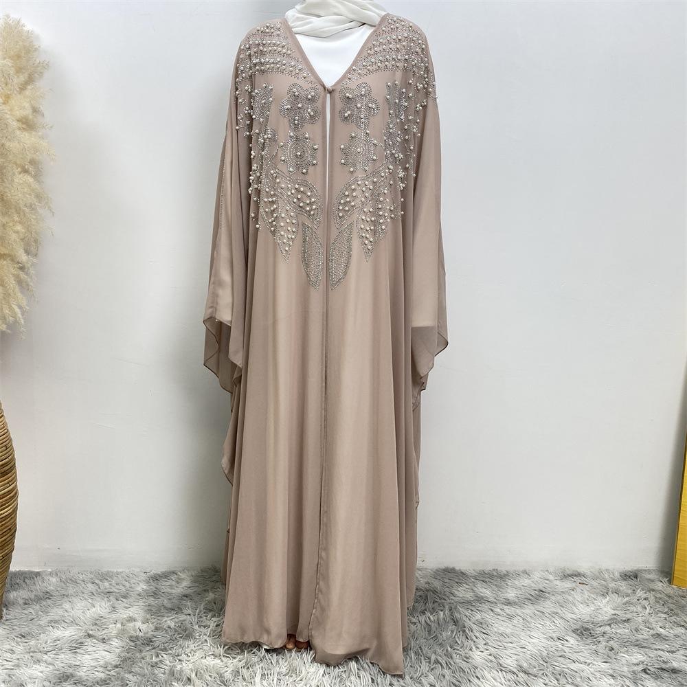 Robe cardigan musulmane à strass HASASERIES HS1085