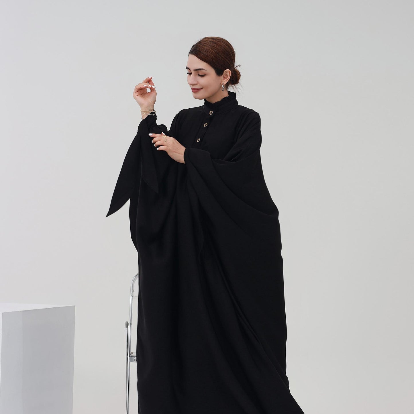 HASASERIES HS0716 Large Swing Solid Robe Dress