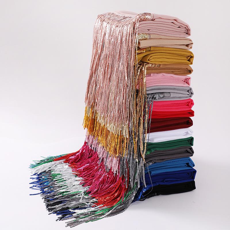 HASASERIES HS1139 Pearl Chiffon Scarf