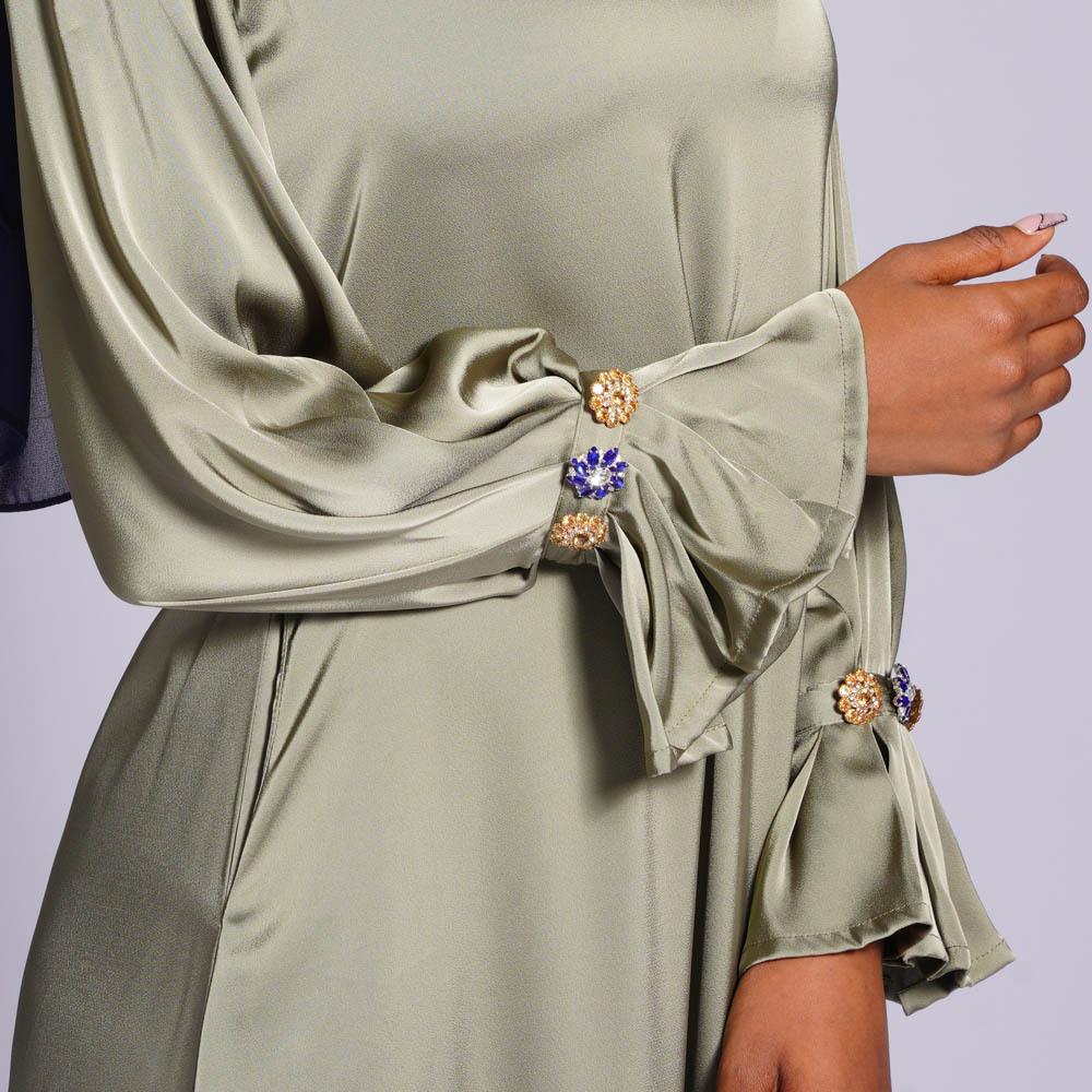 Robe longue ample unie à boucle diamant HASASERIES HS0436