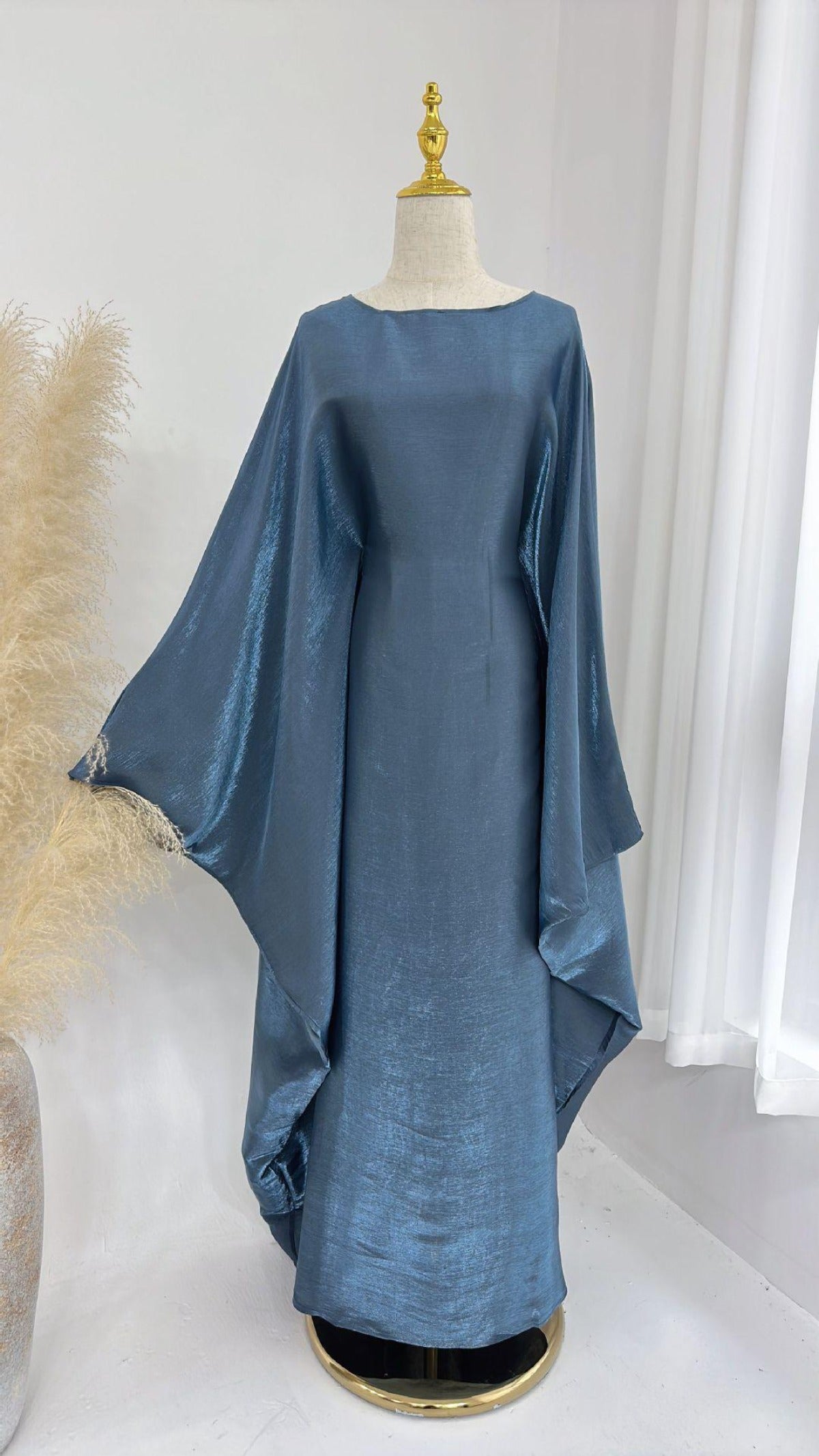HS1348 Elegant Kaftan in Gold Cotton – 20 Vibrant Colors Available
