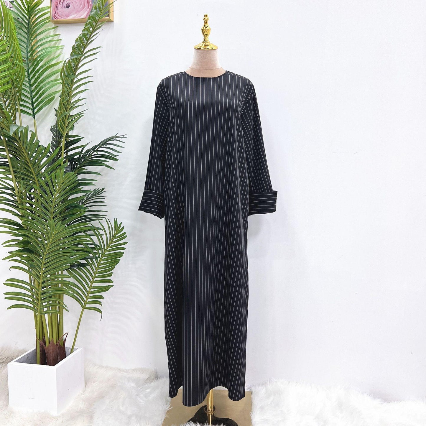 HASASERIES HS0707 Striped maxi dress