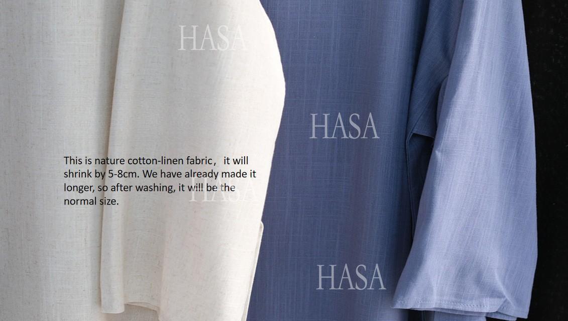 HASA HS5868 Solid Color Swing Comfortable Dress Robe Waist Cinching