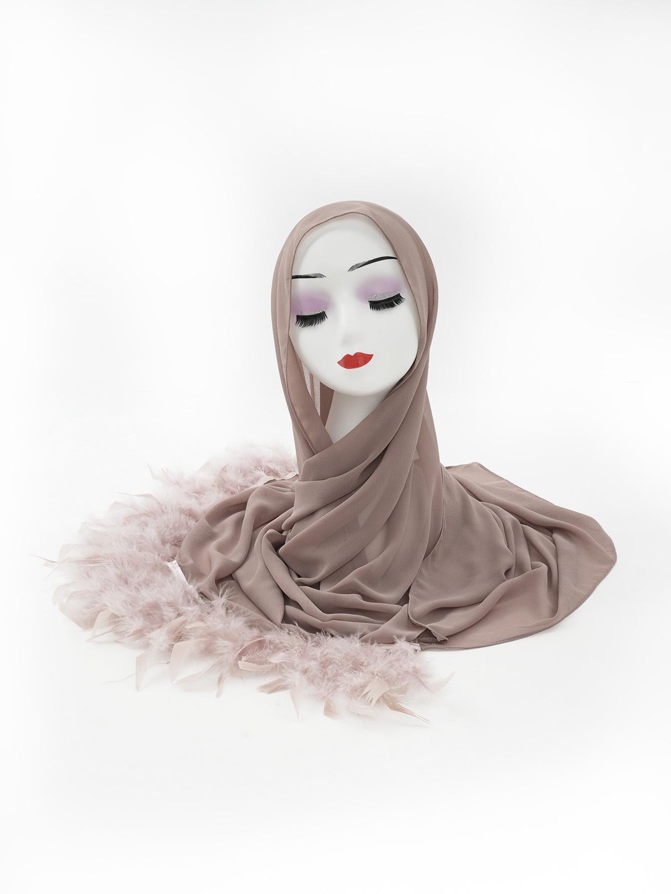 HASASERIES HS1146 Pure Color Chiffon Breathable Headscarf