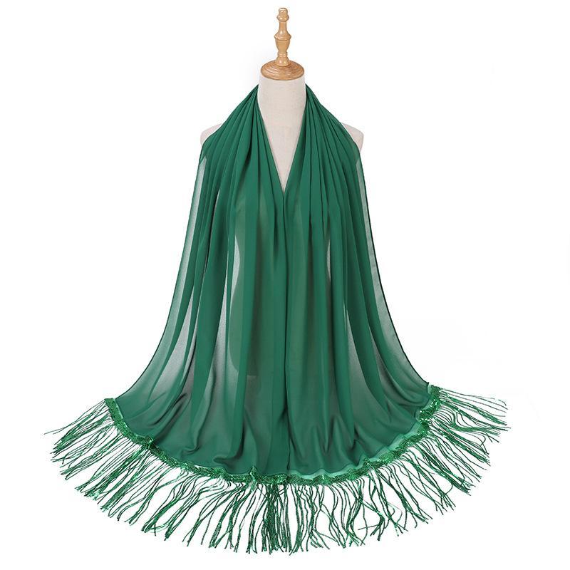 HASASERIES HS1139 Pearl Chiffon Scarf