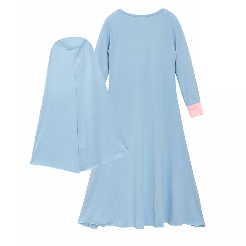 HASASERIES HS1208 Ensemble 2 pièces, Abaya pour enfant avec Khimar une couche.