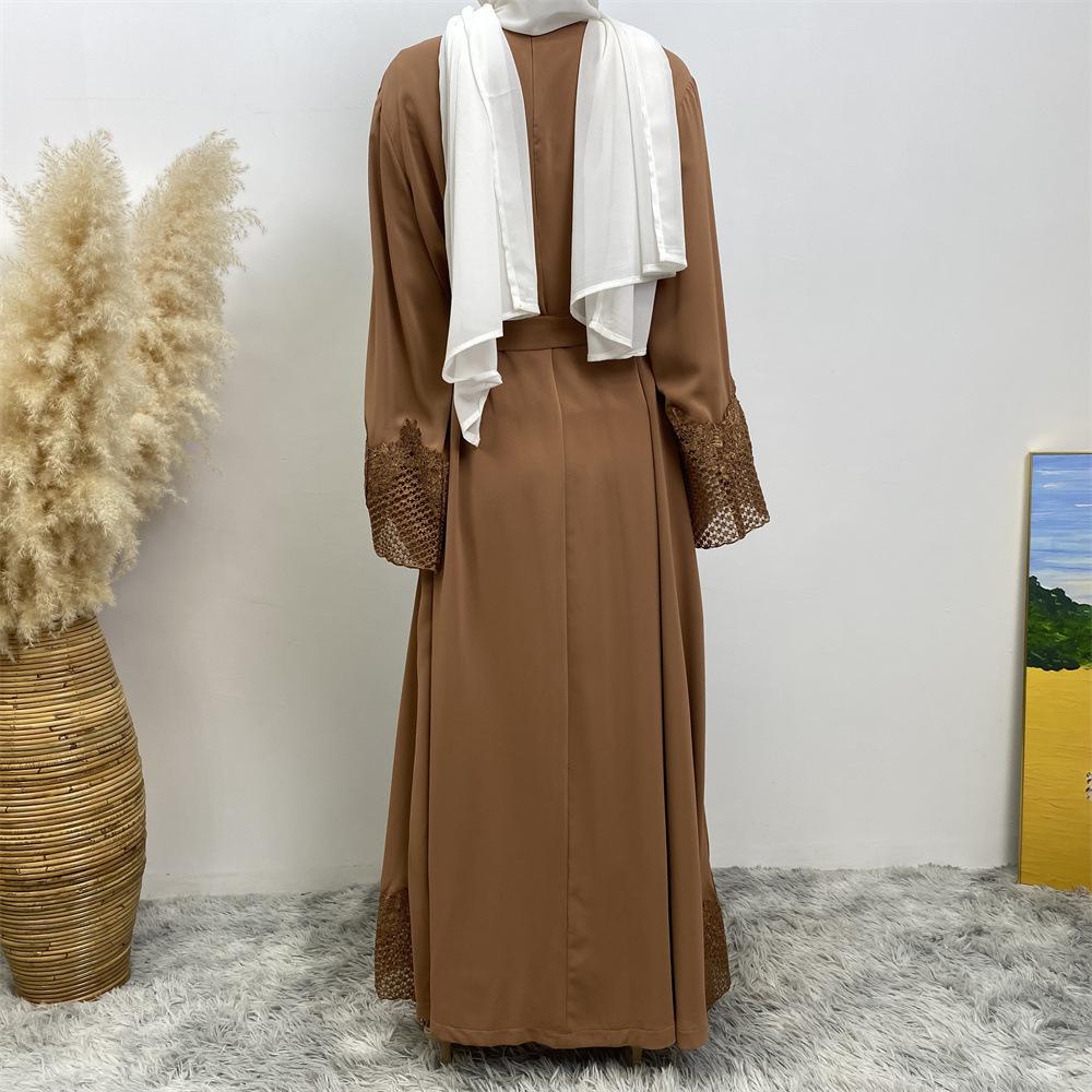 Robe longue en dentelle à la mode musulmane HASASERIES HS1084