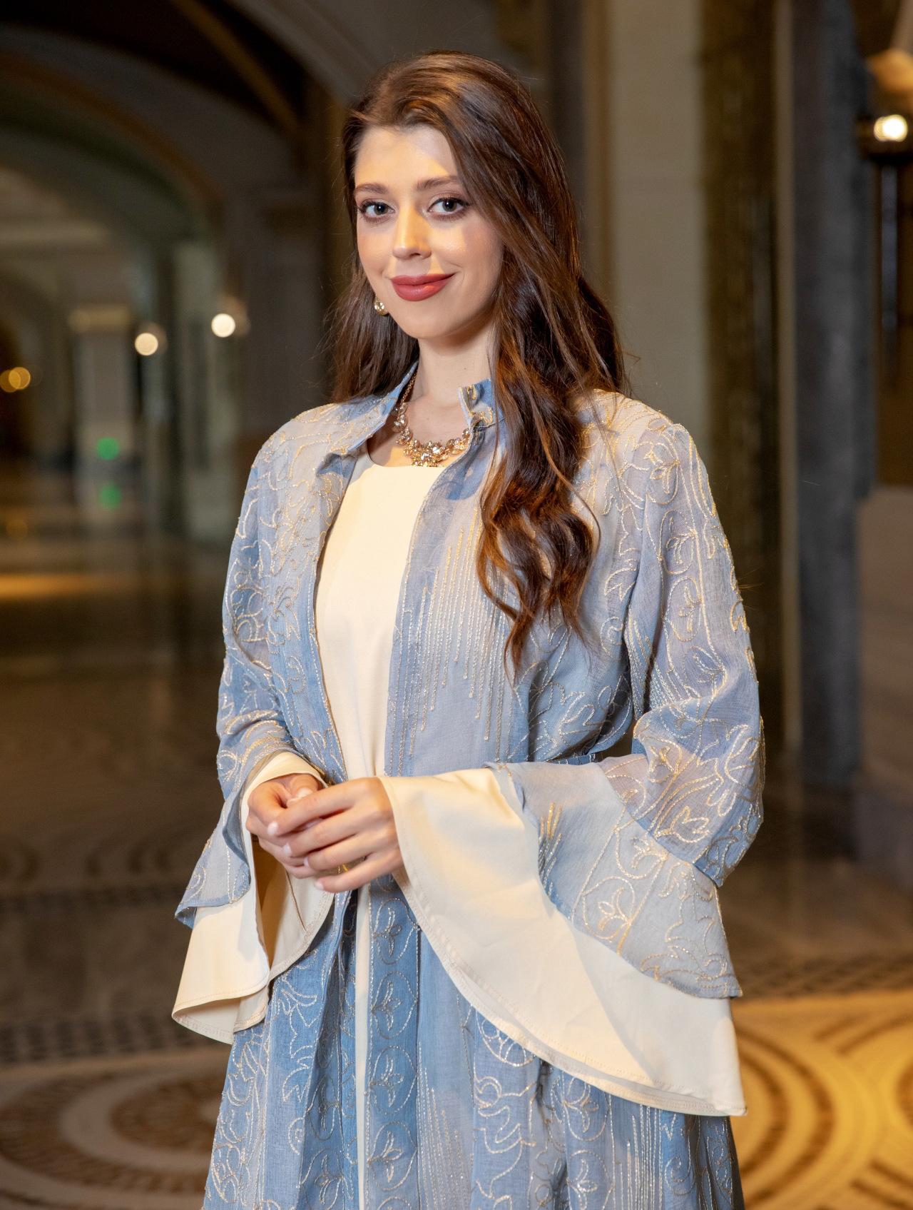HS0445 2 pièces costume moyen-orient robe de soirée transfrontalière dame musulmane manches en feuille de lotus nouvelle robe abaya robe