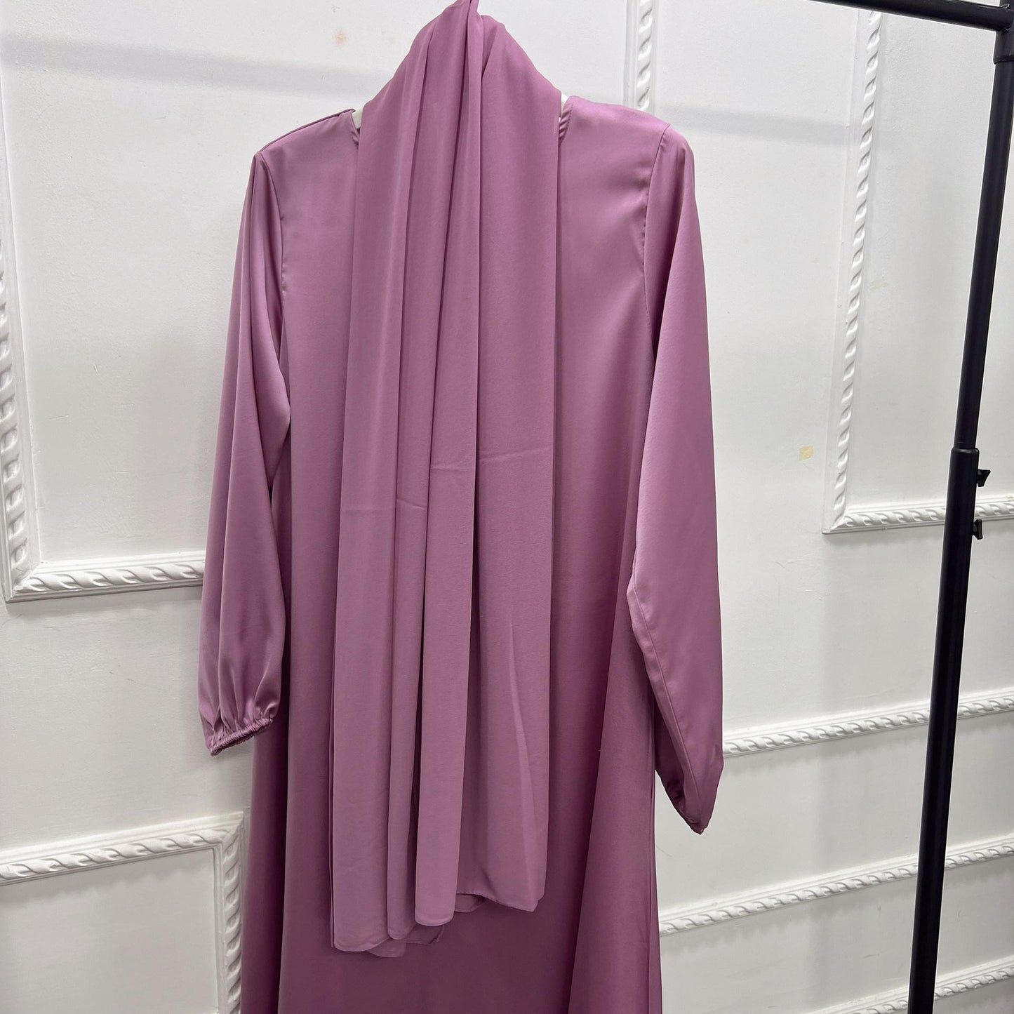 HASASERIES HS0708 Solid Color Robe Dress