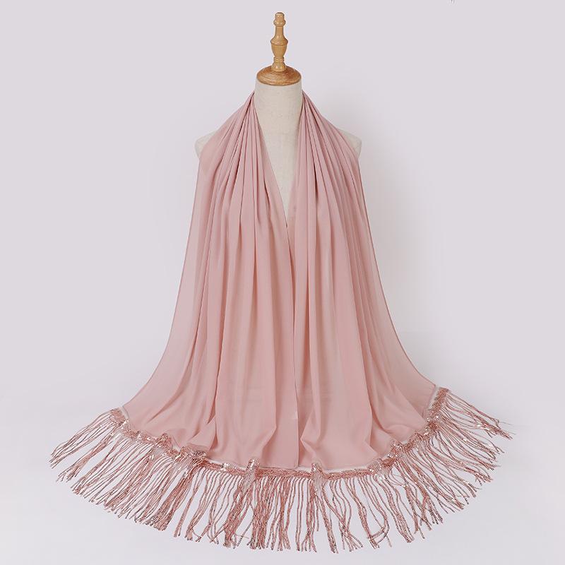 HASASERIES HS1139 Pearl Chiffon Scarf