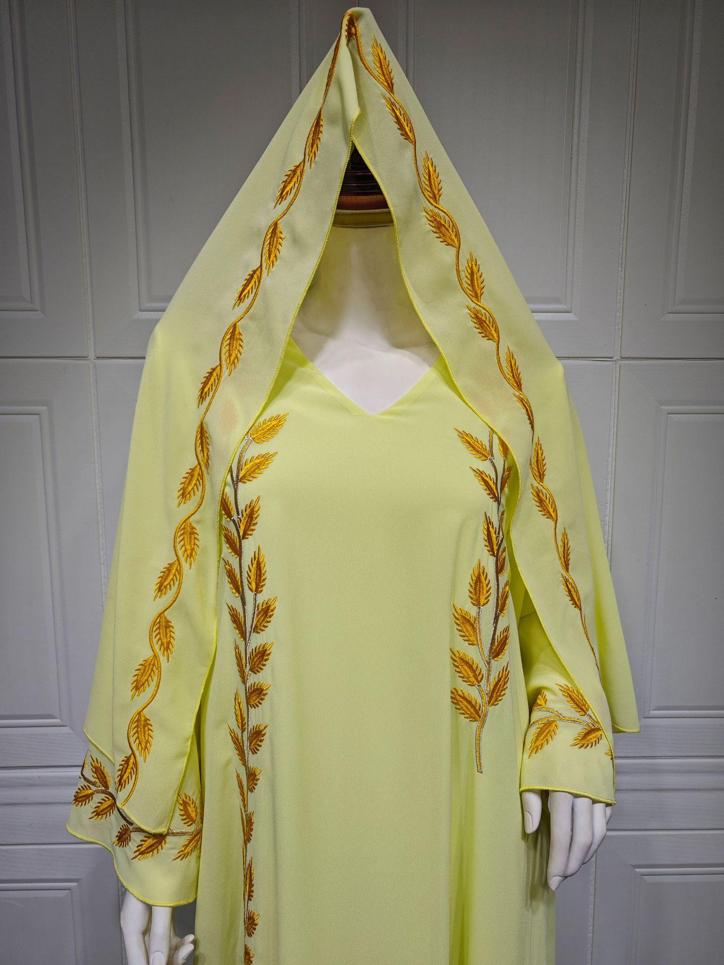 HASASERIES HS1050 2pcs Chiffon Long Muslim Dress with Hijab