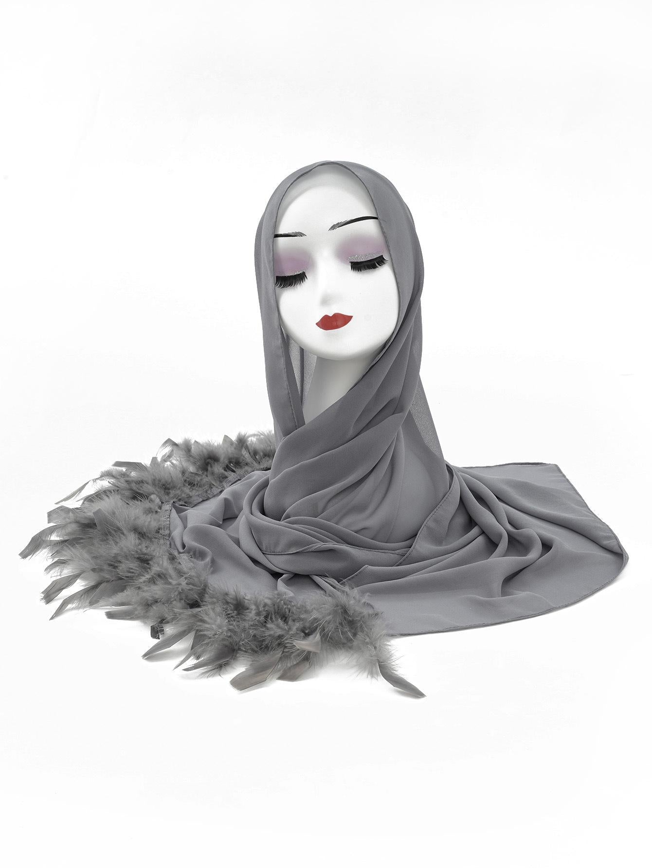 HASASERIES HS1146 Pure Color Chiffon Breathable Headscarf