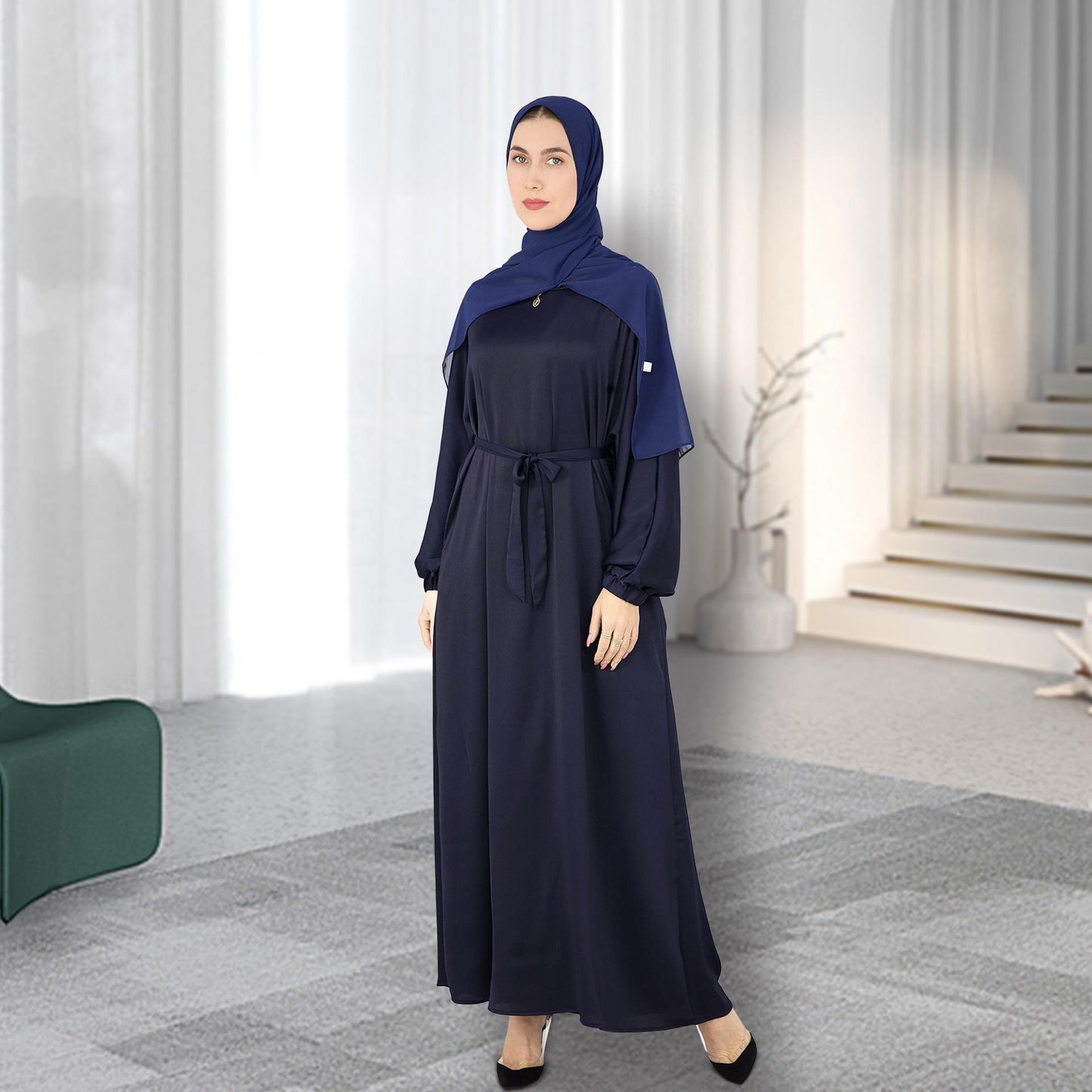 HASASERIES HS0712 Solid Large Multi Color Robe Dress