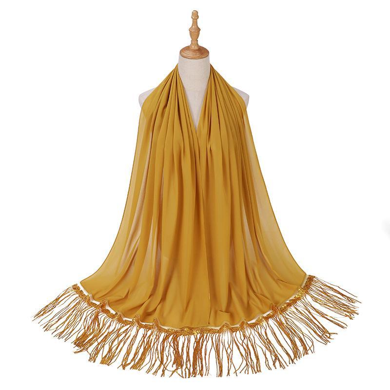 HASASERIES HS1139 Pearl Chiffon Scarf