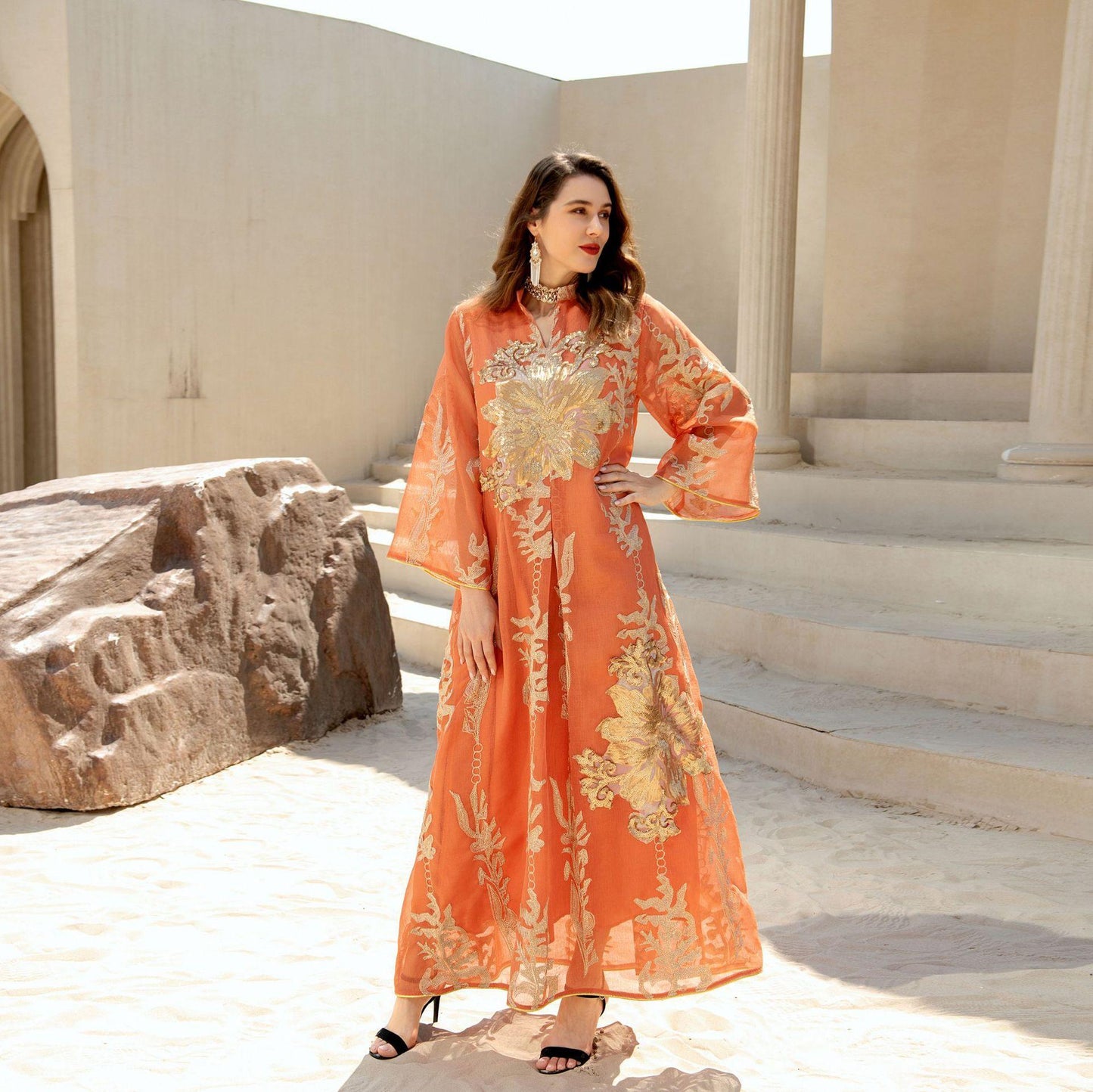 HASASERIES HS0444 Embroidered Muslim Robe