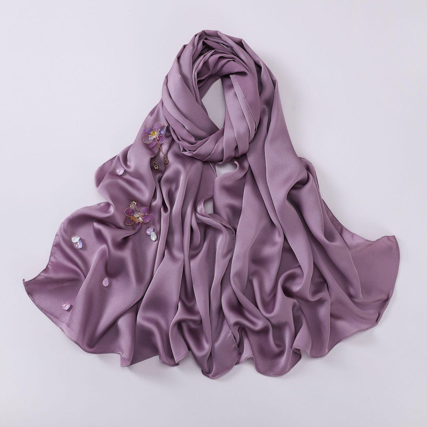 HASASERIES HS1115 Chiffon Handsewn Flower Headband Hijab