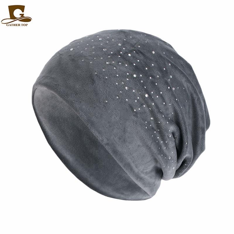 HASASERIES HS1091 Full Sky Star Diamond Muslim Headband Hat