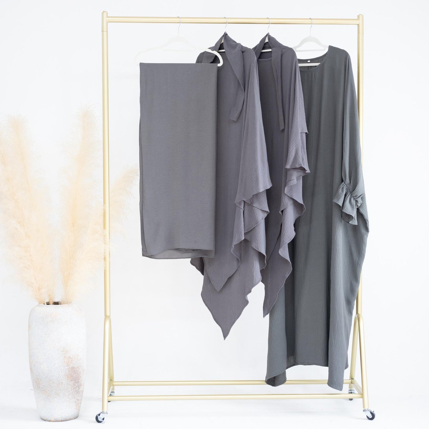HASASERIES HS1044 2pcs Set Abaya with Two Layer Khimar