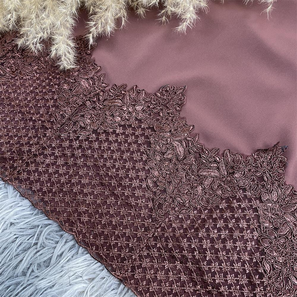 Robe longue en dentelle à la mode musulmane HASASERIES HS1084