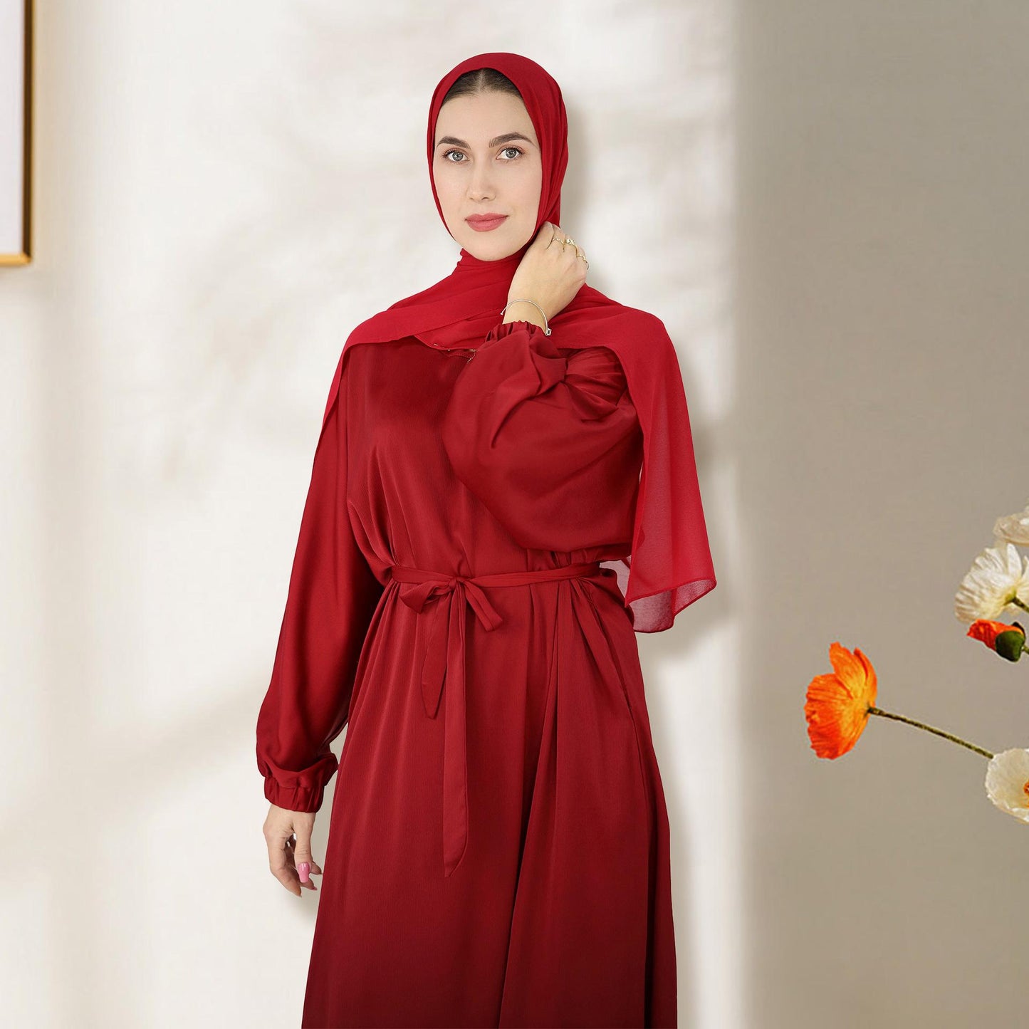HASASERIES HS0712 Solid Large Multi Color Robe Dress