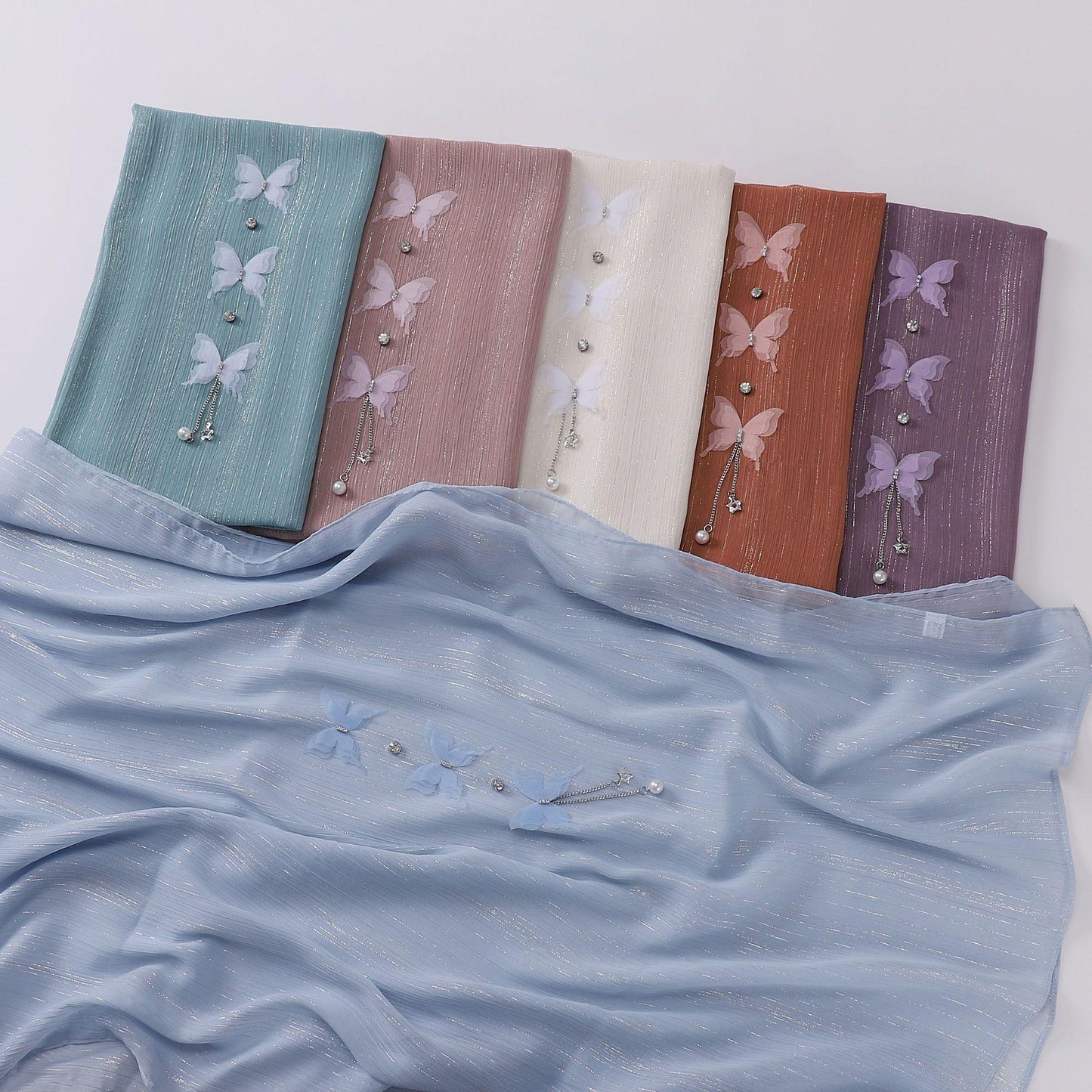 HASASERIES HS1112 Butterfly Long Headband Muslim Hijab