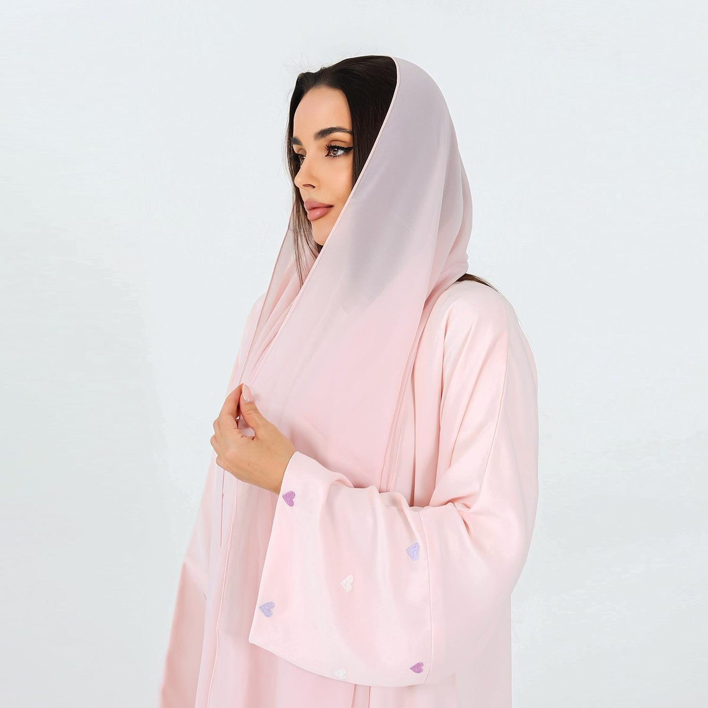 HS1502 Macaroon Color Summer Thin Sleeve Heart Embroidered Robe Cardigan