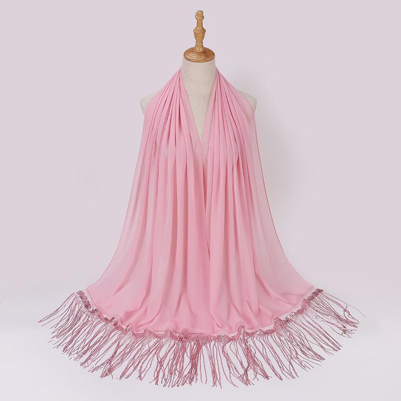 HASASERIES HS1139 Pearl Chiffon Scarf