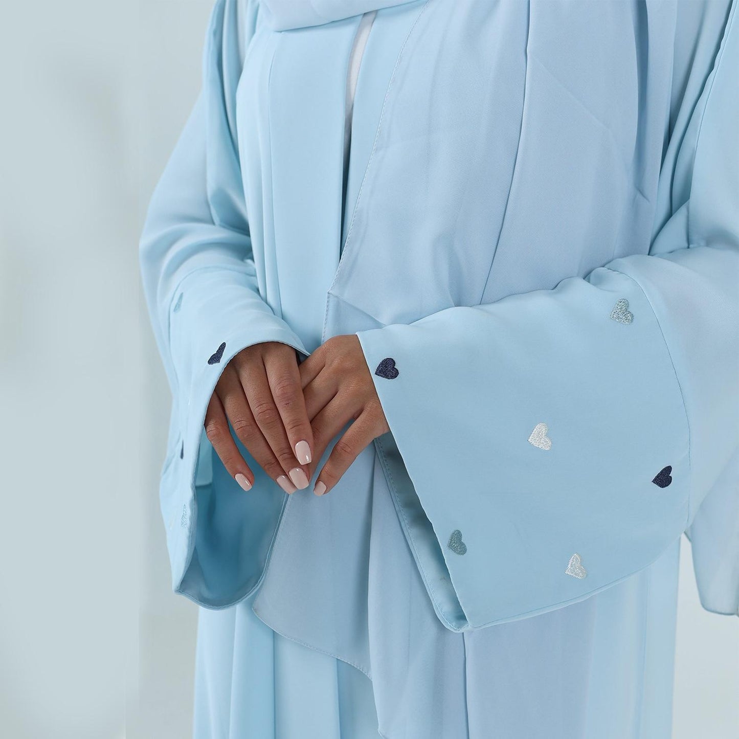 HS1502 Macaroon Color Summer Thin Sleeve Heart Embroidered Robe Cardigan