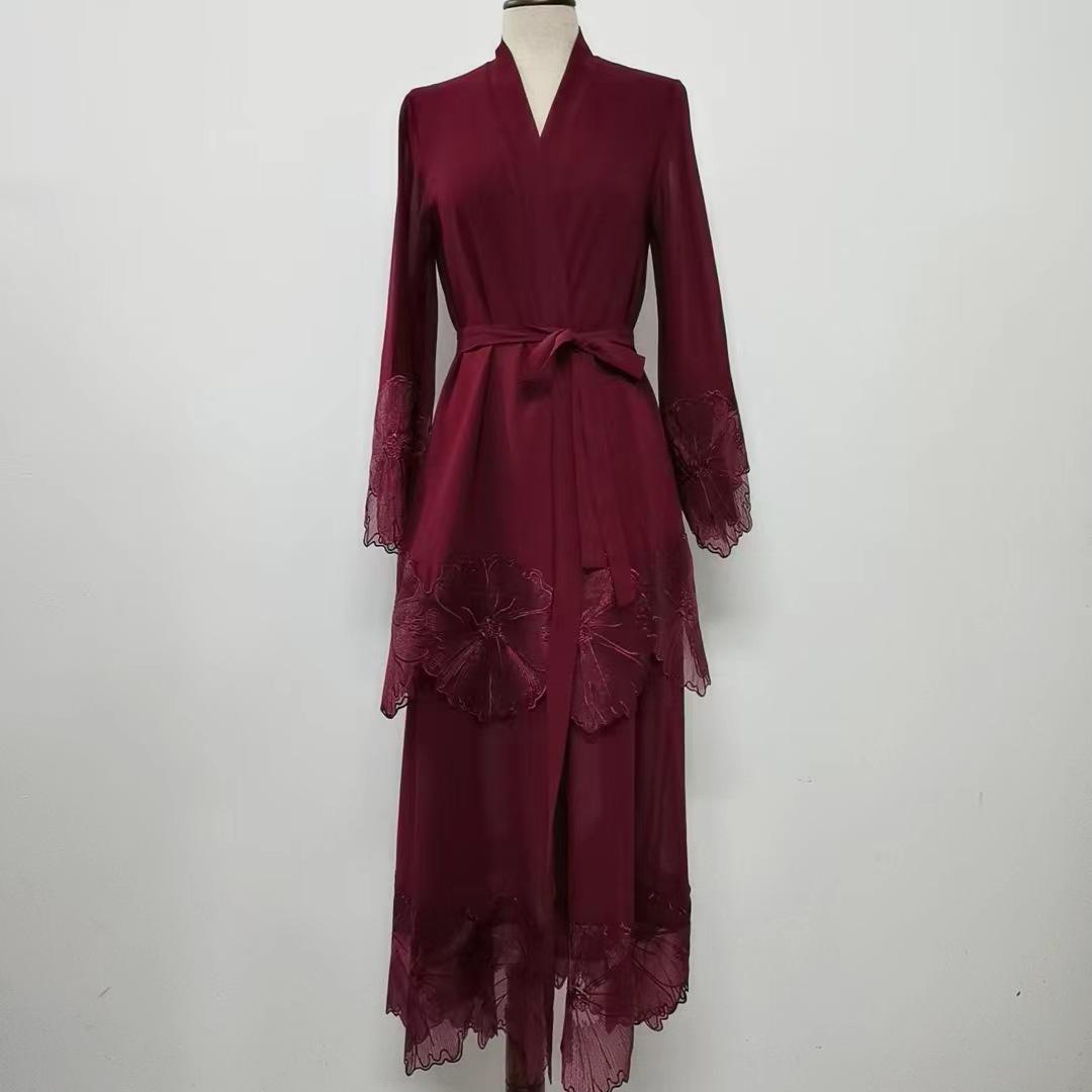 HASASERIES HS1025 1pcs Lace Embroidery Double-Layer Cardigan