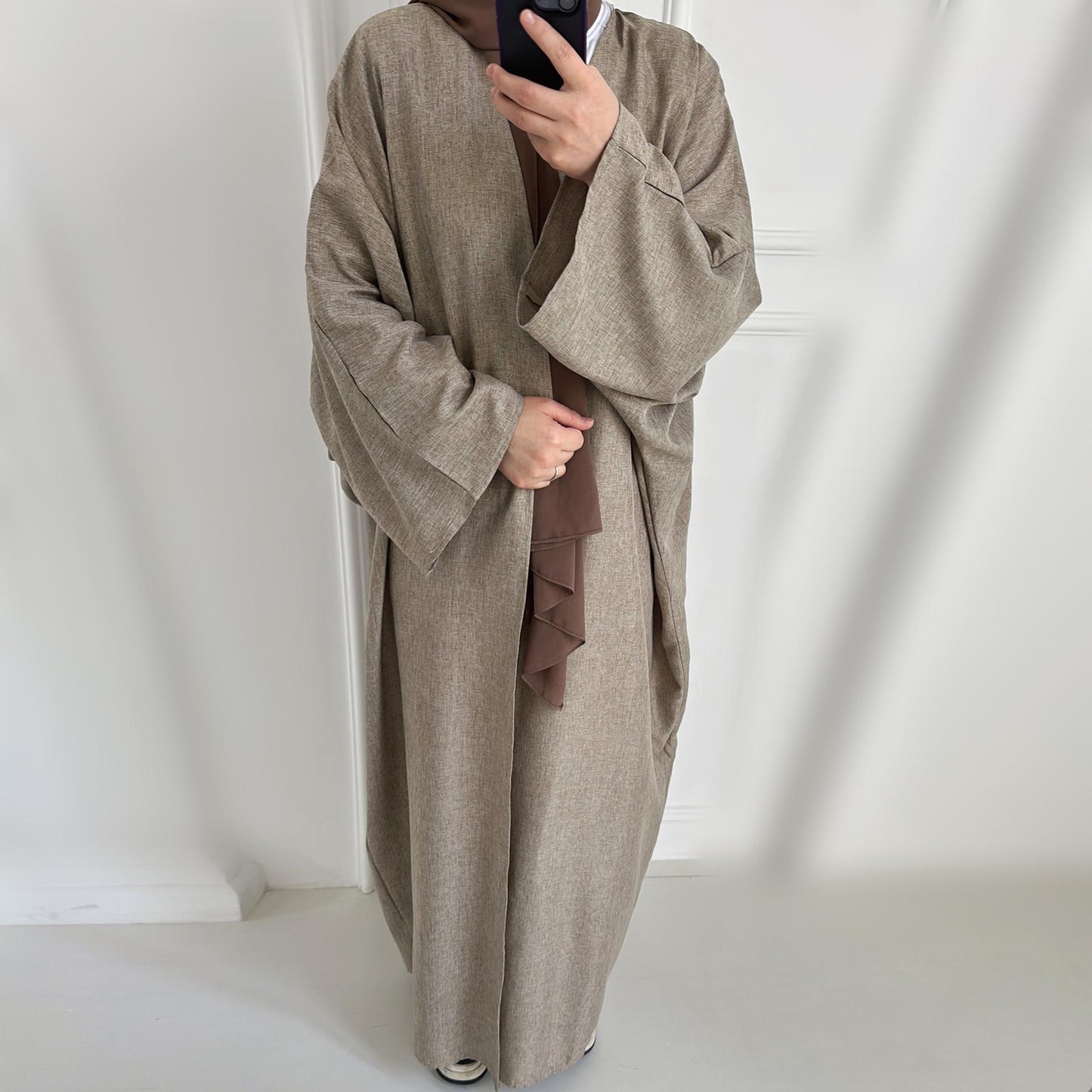 HASASERIES HS0714 Cardigan décontracté de couleur unie grande taille