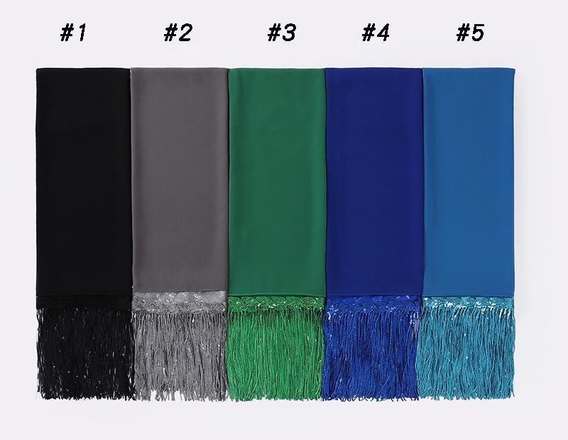 HASASERIES HS1139 Pearl Chiffon Scarf