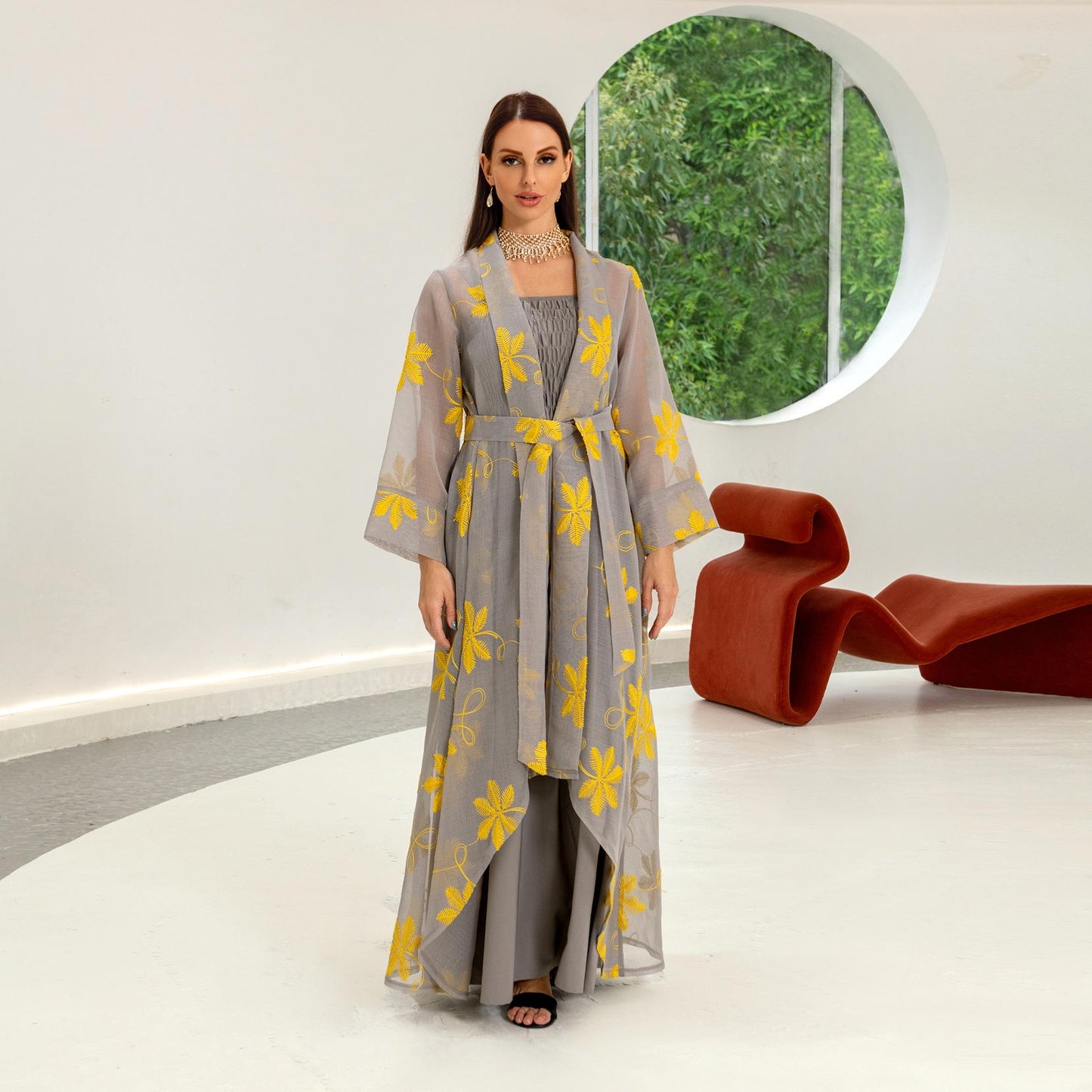 HASASERIES HS1076 2pcs Inner Dress with Cardigan