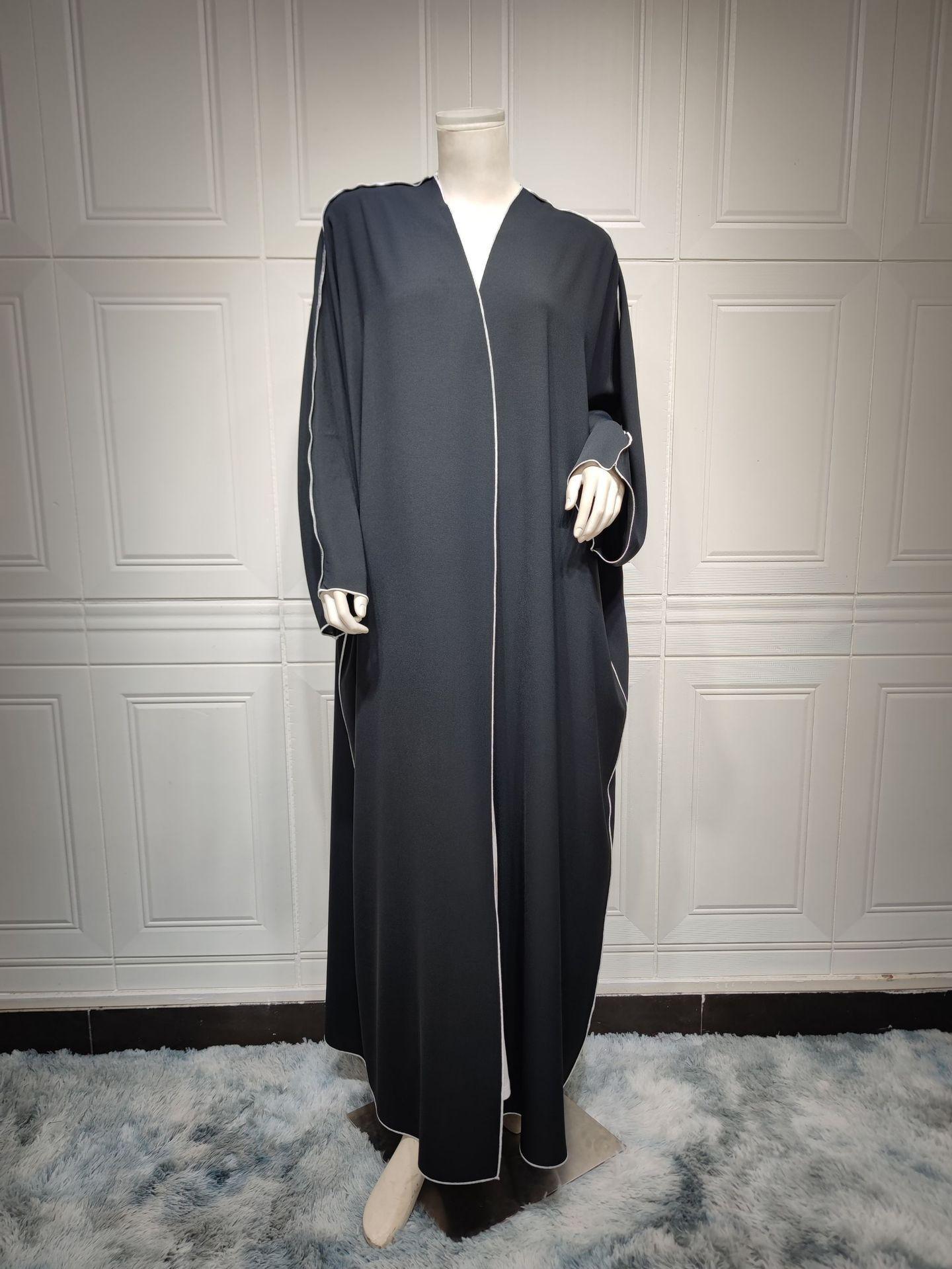 HASASERIES HS0677 White Panelled Abaya Robe