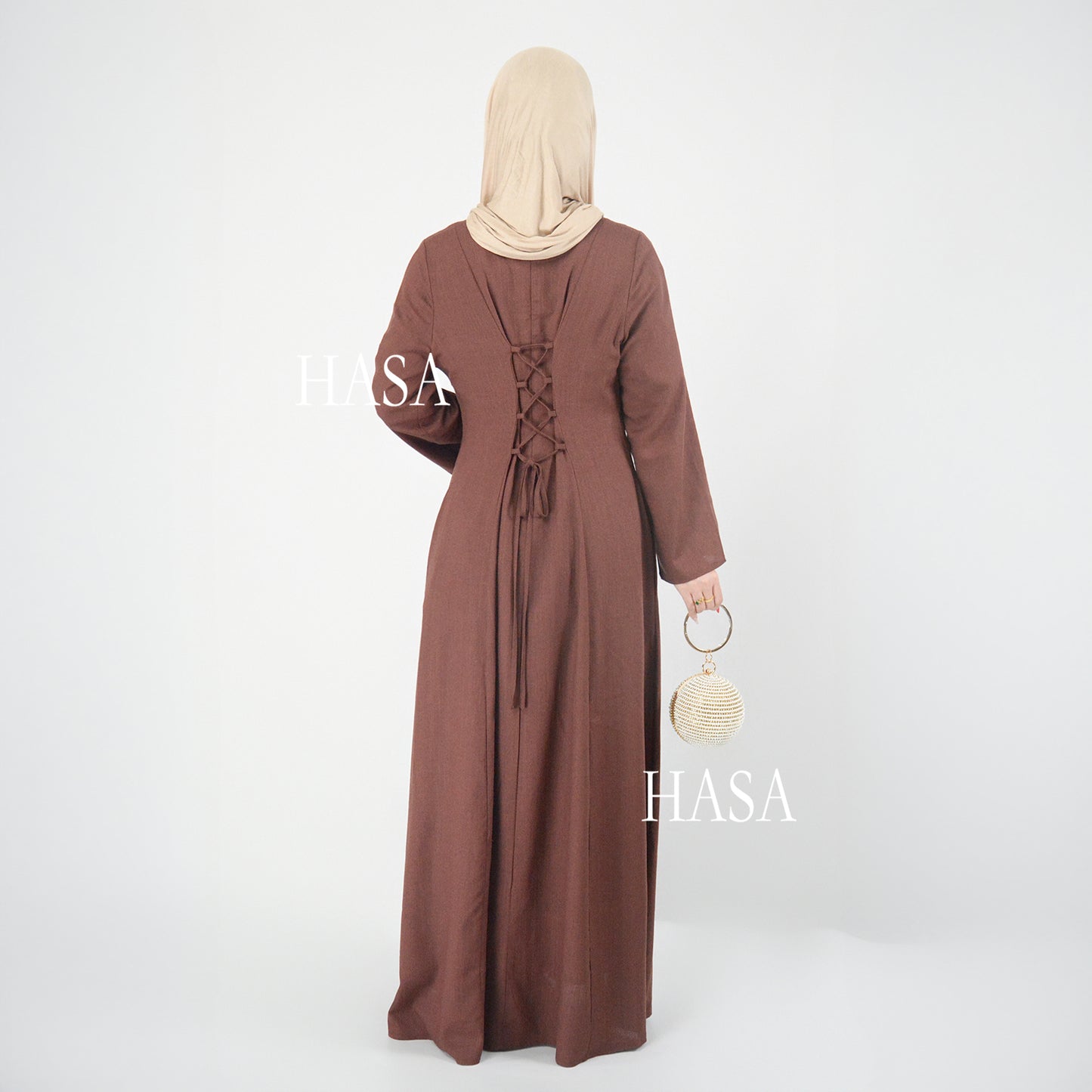 تنورة طويلة أنيقة من HASA HS5866 برباط خصر وتصميم واسع متأرجح