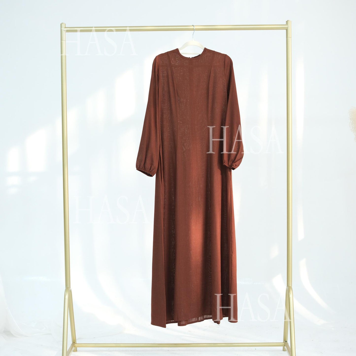 HASA HS5868 Solid Color Swing Comfortable Dress Robe Waist Cinching
