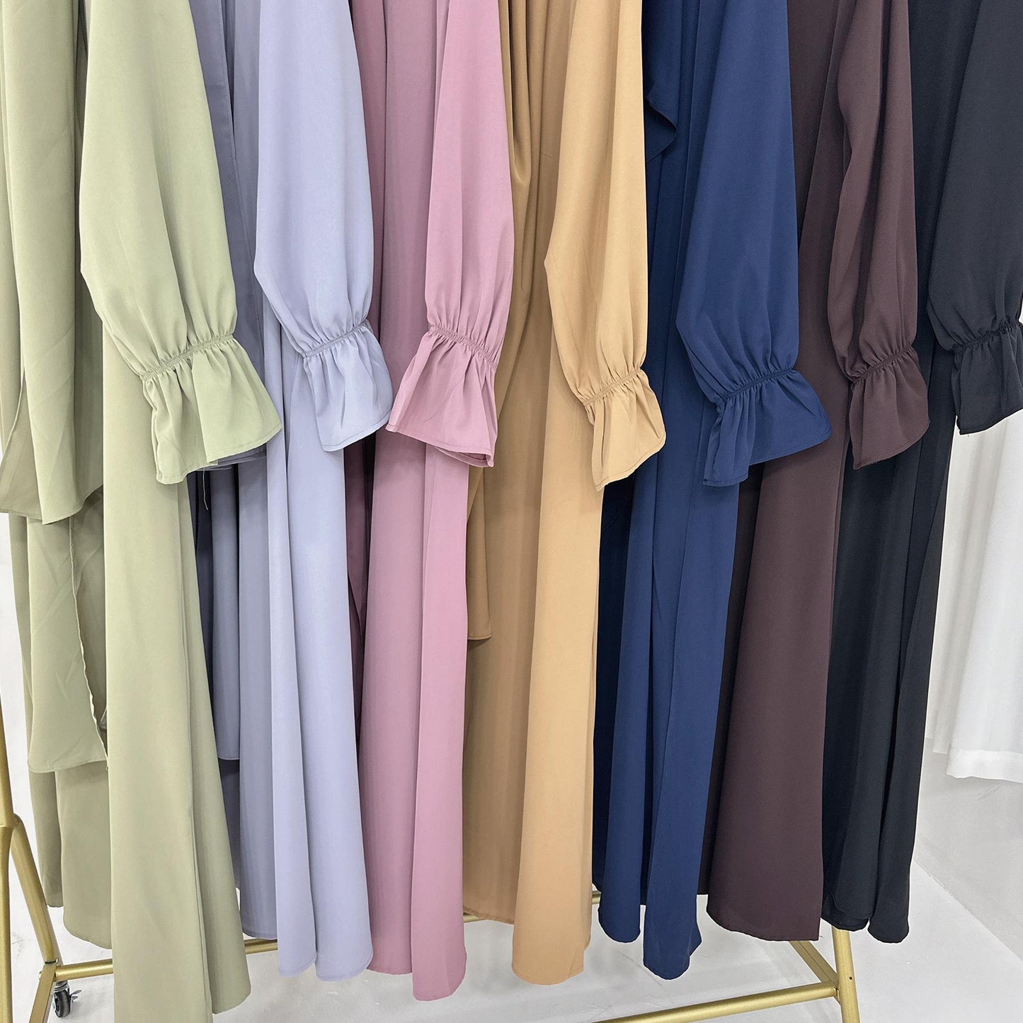 HASASERIES HS1173 Solid Color Hooded Abaya with Side Pocket