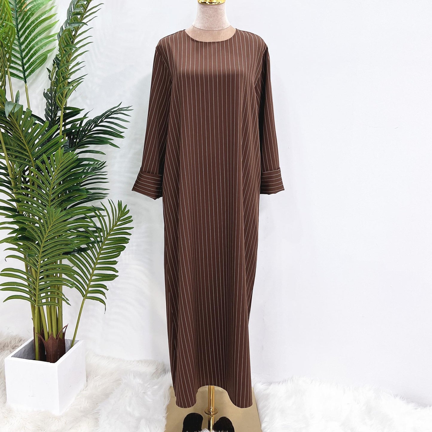 HASASERIES HS0707 Striped maxi dress