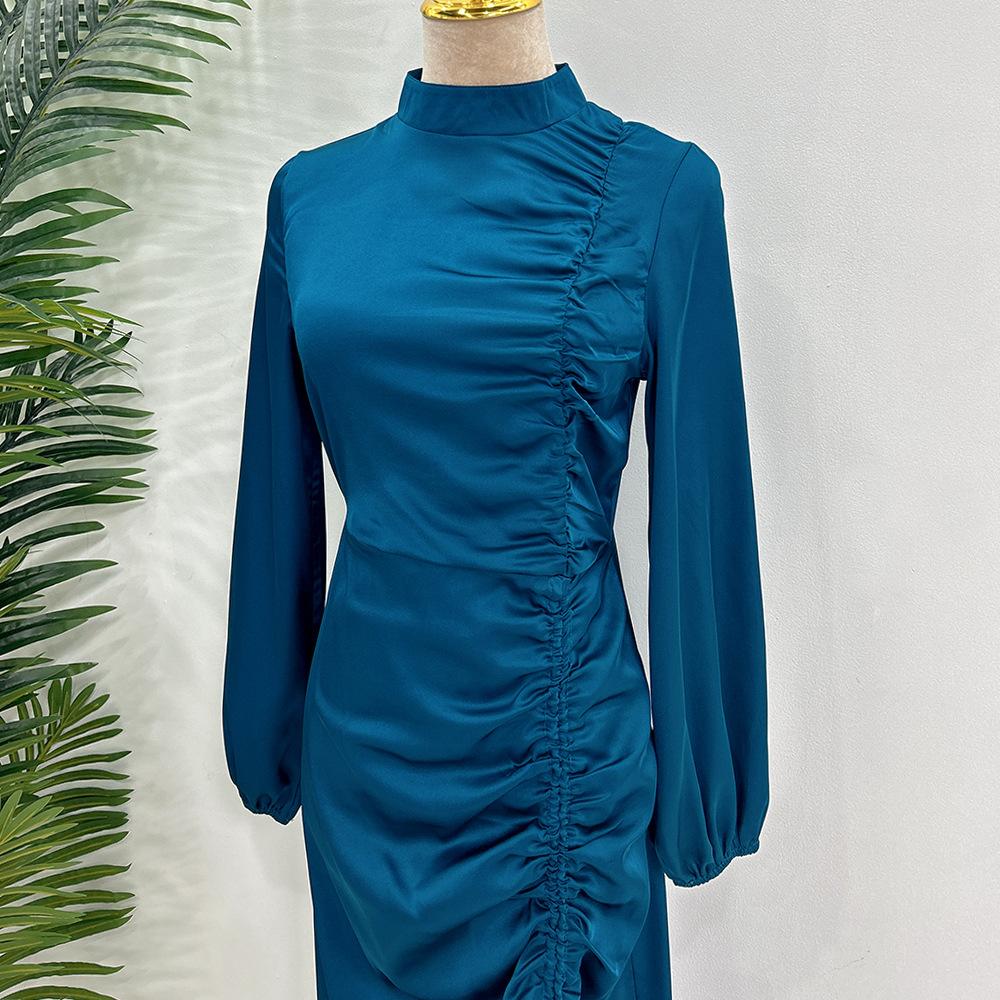 HASASERIES HS1045 Solid Color Large Robe Dress