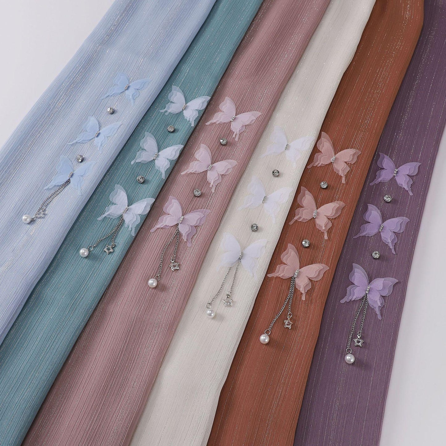 HASASERIES HS1112 Butterfly Long Headband Muslim Hijab
