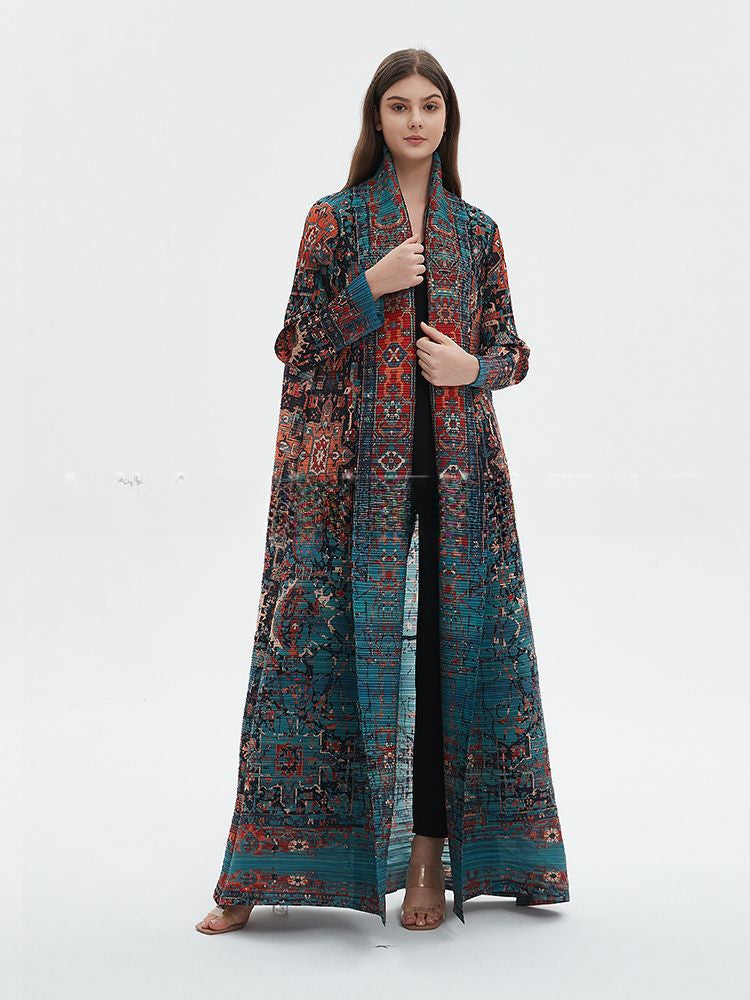 HASA Inclusive Sizing Crinkle Pleated Georgette Ramadan Stretchy Abaya-1