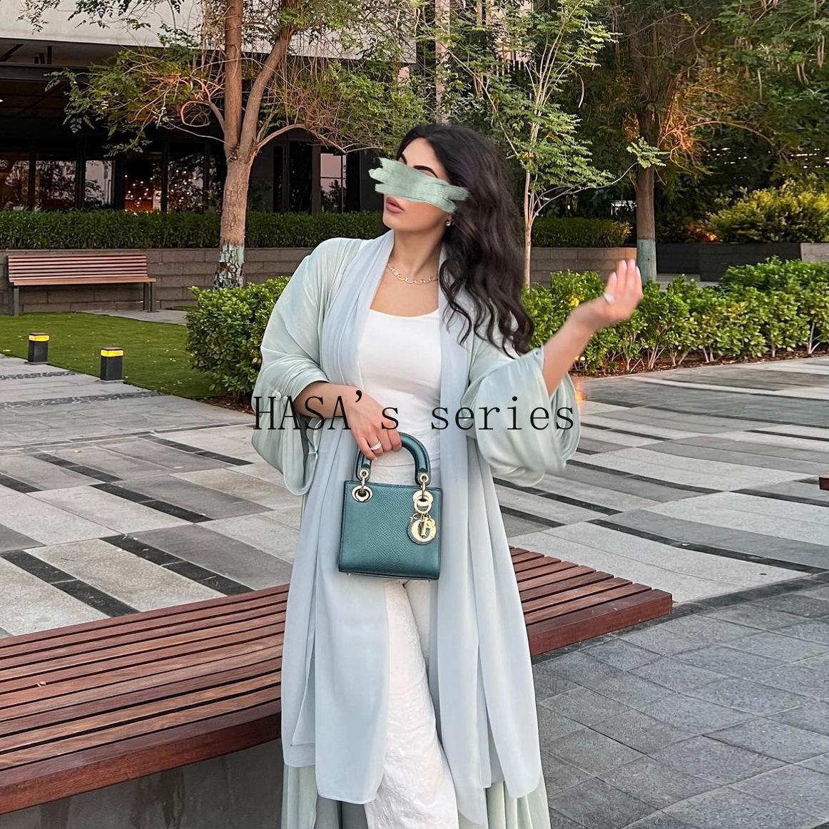 HASA's Series HS1234 Flowing Grace Islamic Kaftan Gown