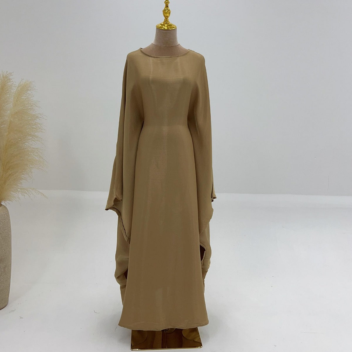 HS1348 Elegant Kaftan in Gold Cotton – 20 Vibrant Colors Available