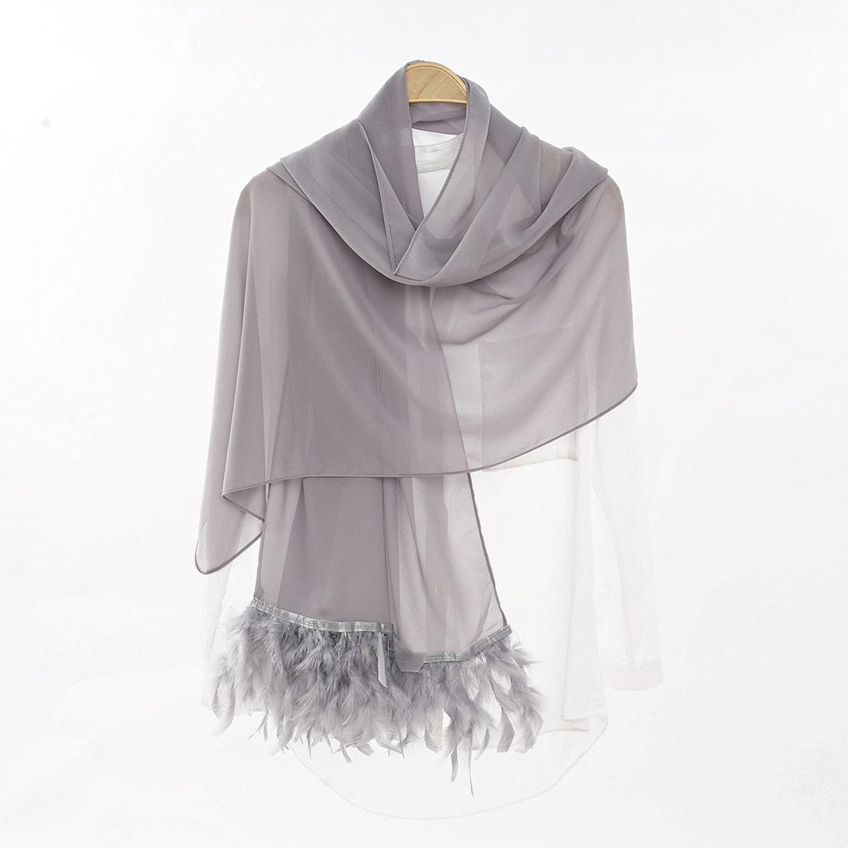 HASASERIES HS1146 Pure Color Chiffon Breathable Headscarf