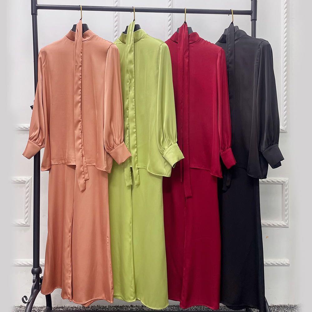 HASASERIES HS0702 Solid Color Dress Set